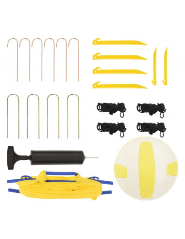 Rete da Pallavolo Gialla e Nera 823x244 cm Tessuto PE