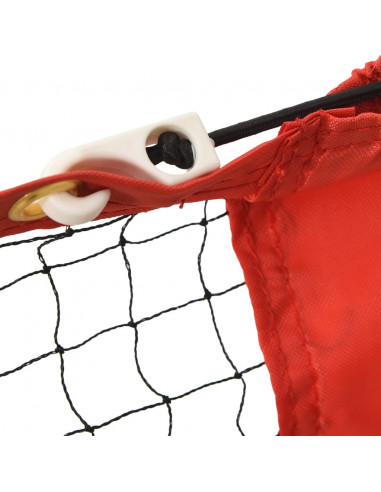 Rete da Tennis Nera e Rossa 600x100x87 cm in Poliestere