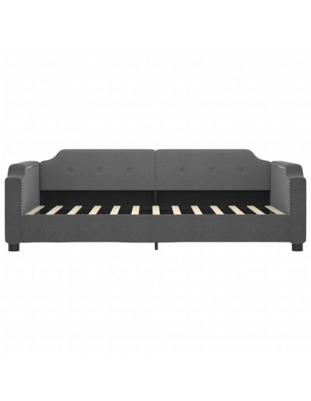 Divano Letto con Letto Estraibile Grigio Scuro 90x200cm Tessuto