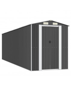Capanno da Giardino Antracite 192x689x223 cm in Acciaio Zincato 2