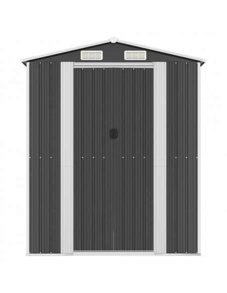 Capanno da Giardino Antracite 192x689x223 cm in Acciaio Zincato