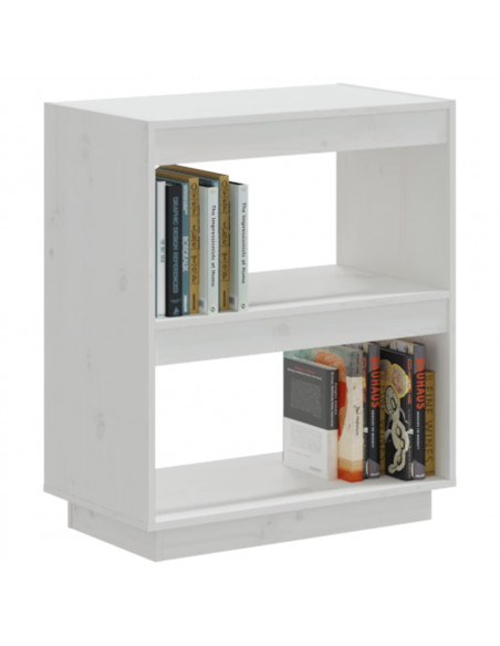 Libreria Bianca 60x35x71 cm in Legno Massello di Pino