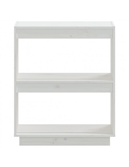 Libreria Bianca 60x35x71 cm in Legno Massello di Pino
