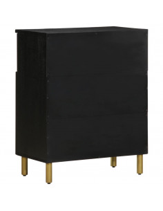 Credenza Nera 60x33x75 cm in Legno Multistrato 2