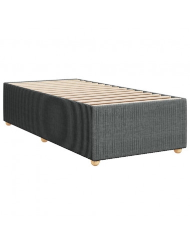 Giroletto a Molle con Materasso Grigio Scuro 90x200 cm Tessuto