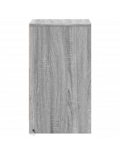 Comodino con Luci LED Grigio Sonoma in Legno Multistrato 2