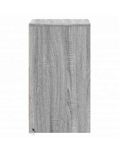 Comodino con Luci LED Grigio Sonoma in Legno Multistrato