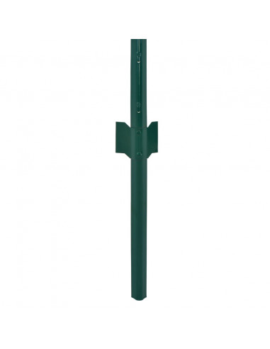 Rete per Recinzione con Pali in Acciaio 25x1,5 m Verde