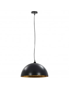 Lampadari 2 pz Nero e Oro Semi-Sferici 50 cm E27 2