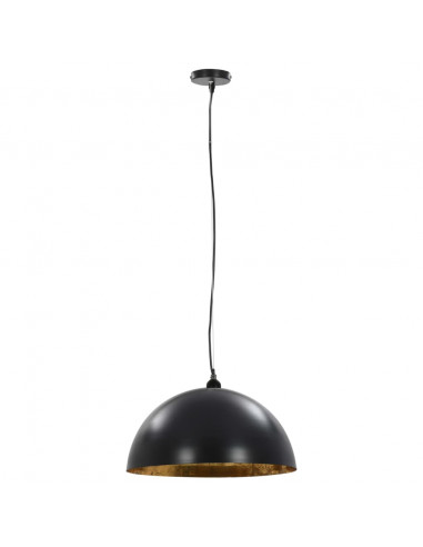 Lampadari 2 pz Nero e Oro Semi-Sferici 50 cm E27