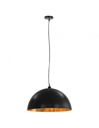 Lampadari 2 pz Nero e Oro Semi-Sferici 50 cm E27