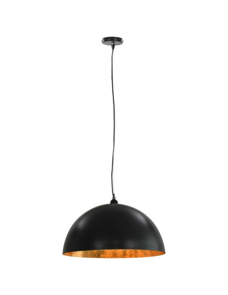 Lampadari 2 pz Nero e Oro Semi-Sferici 50 cm E27