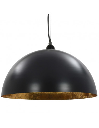 Lampadari 2 pz Nero e Oro Semi-Sferici 50 cm E27
