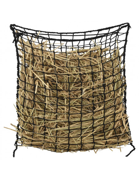 Reti da Fieno 2 pz Quadrati Neri 100x100 cm PP
