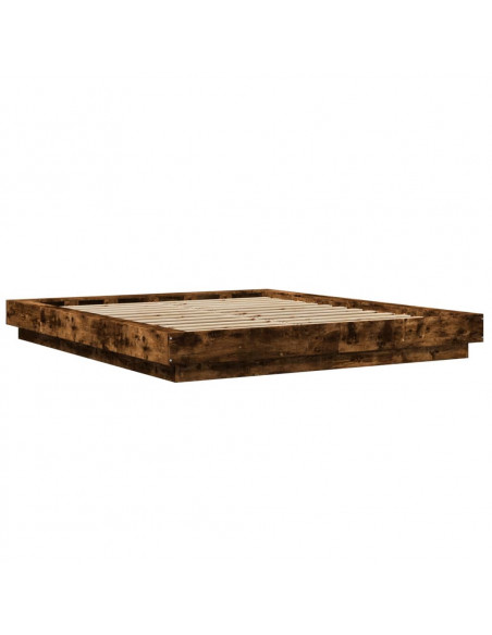 Giroletto con Luci LED Rovere Fumo 150x200 cm Legno Multistrato