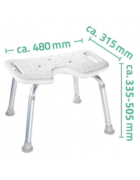 RIDDER Sgabello da Bagno Pieghevole 150 kg Bianco A0050501