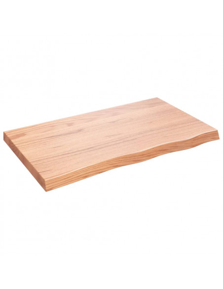 Piano Bagno Marrone 100x60x(2-6) cm Legno Massello Trattato