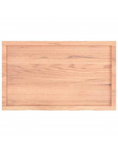 Piano Bagno Marrone 100x60x(2-6) cm Legno Massello Trattato