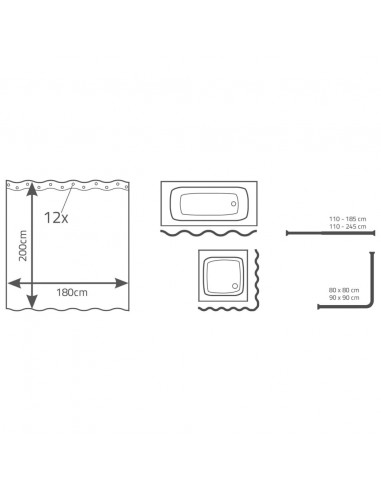 RIDDER Tenda da Doccia Textile con Stampa Gatti