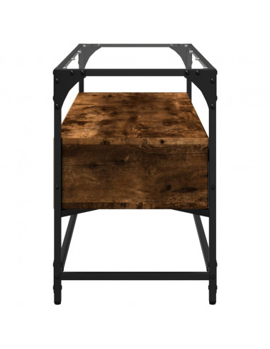 Mobile TV Piano Vetro Rovere Fumo 98x35x51cm Legno Multistrato