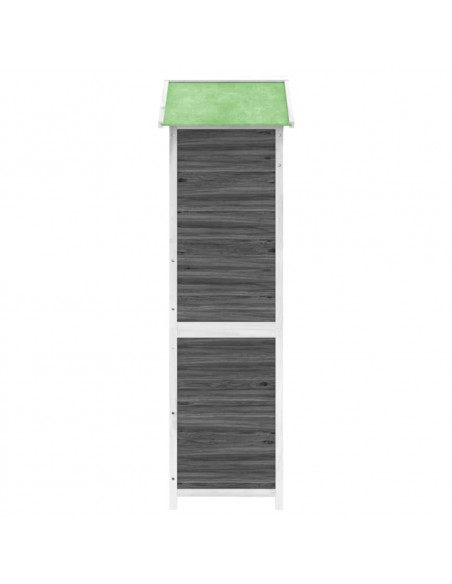 Rimessa da Giardino Grigia 120x53,5x170 cm Legno Massello Pino