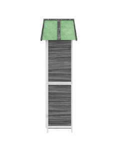 Rimessa da Giardino Grigia 89x52,5x175cm Legno Massello di Pino