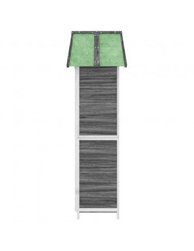Rimessa da Giardino Grigia 89x52,5x175cm Legno Massello di Pino