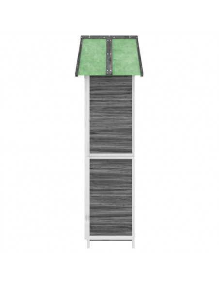 Rimessa da Giardino Grigia 89x52,5x175cm Legno Massello di Pino