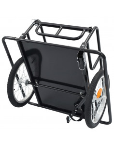 Rimorchio Bici 130x73x48,5cm in Acciaio Nero
