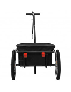 Rimorchio Bici/Carrello Manuale 155x60x83 cm in Acciaio Nero