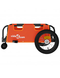 Rimorchio da Bici Arancione e Grigio Oxford e Ferro