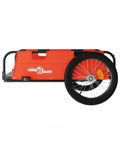Rimorchio da Bici Arancione e Grigio Oxford e Ferro