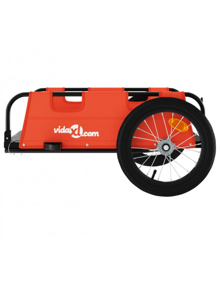 Rimorchio da Bici Arancione e Grigio Oxford e Ferro