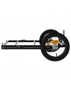 Rimorchio da Bici Nero 122x53x28 cm in Ferro