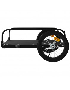 Rimorchio da Bici Nero 126x63x34 cm in Ferro