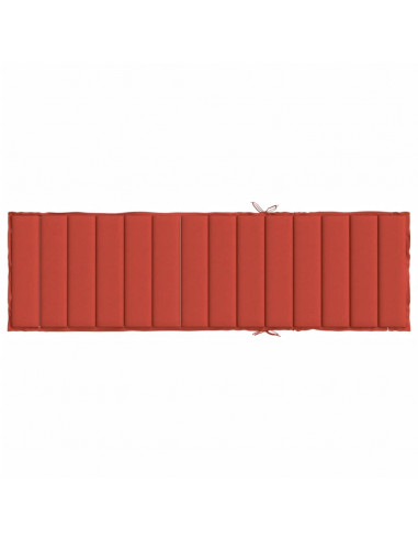 Cuscino per Lettino Prendisole Rosso Mélange 200x50x4cm Tessuto