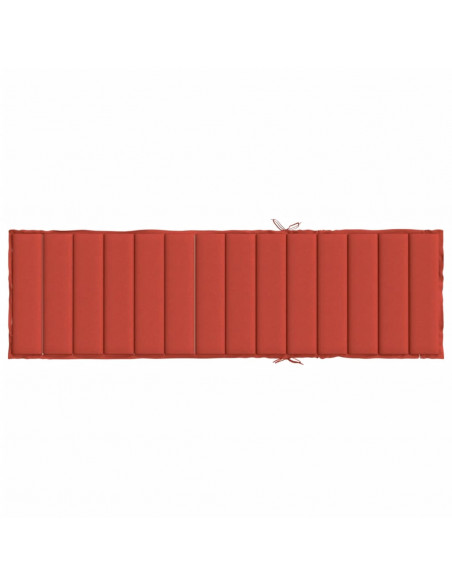 Cuscino per Lettino Prendisole Rosso Mélange 200x50x4cm Tessuto
