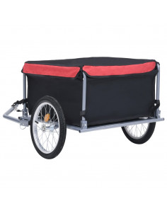 Rimorchio da Bici Nero e Rosso 65 kg
