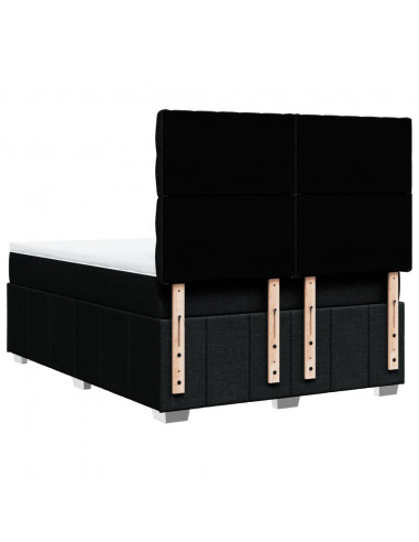 Giroletto a Molle con Materasso Nero 160x200 cm in Tessuto