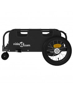 Rimorchio da Bici Nero Oxford e Ferro