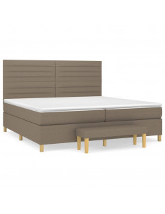 Giroletto a Molle con Materasso Tortora 200x200 cm in Tessuto 2