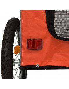 Rimorchio da Bici per Animali Arancione e Grigio Oxford e Ferro