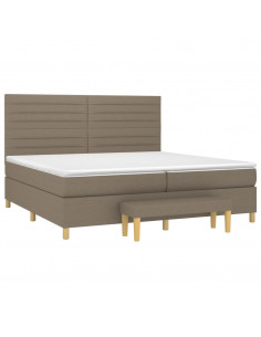 Giroletto a Molle con Materasso Tortora 200x200 cm in Tessuto 2