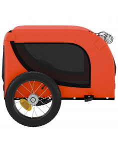 Rimorchio da Bici per Animali Arancione e Nero Oxford e Ferro