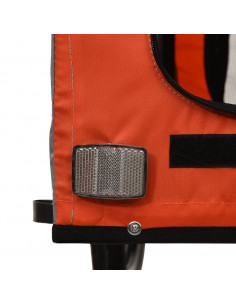 Rimorchio da Bici per Animali Arancione e Nero Oxford e Ferro