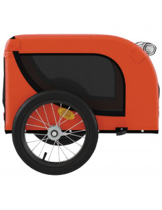 Rimorchio da Bici per Animali Arancione e Nero Oxford e Ferro