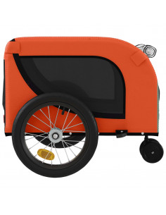 Rimorchio da Bici per Animali Arancione e Nero Oxford e Ferro