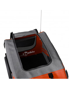 Rimorchio da Bici per Animali Arancione e Nero Oxford e Ferro