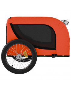 Rimorchio da Bici per Animali Arancione e Nero Oxford e Ferro
