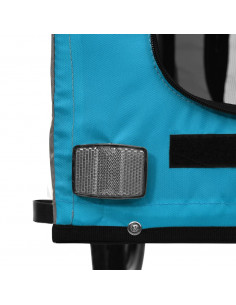 Rimorchio da Bici per Animali Blu e Nero Oxford e Ferro